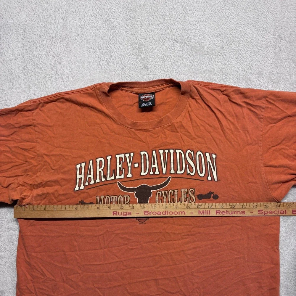 VTG Harley-Davidson Palm Beach Single Stitch T-Shirt Mens XL Orange Steer USA